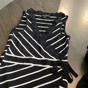 Black little Bebe cross cross tank